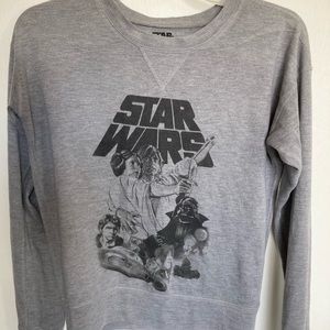 Star Wars Gray Crewneck Sweater Luke Skywalker, Princess Leia, Darth Vader